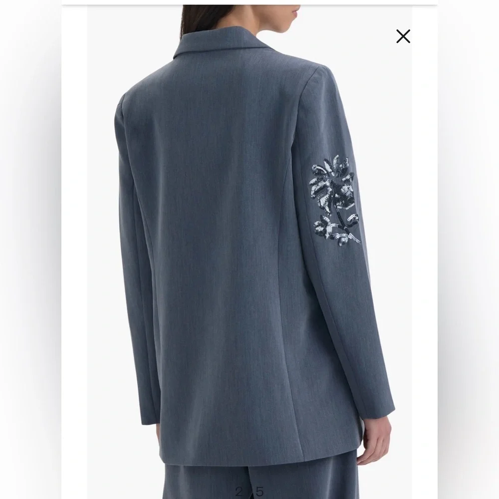 NVLT Embellished Bluish Gray Blazer size L new with tag